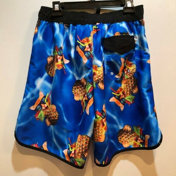 Bioworld Cat Pineapple Drawstring Board Shorts - Picture 6 of 10